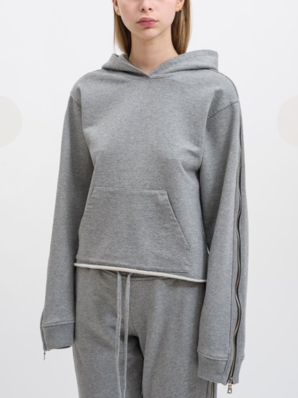 RTA Grey Zipper Hoodie